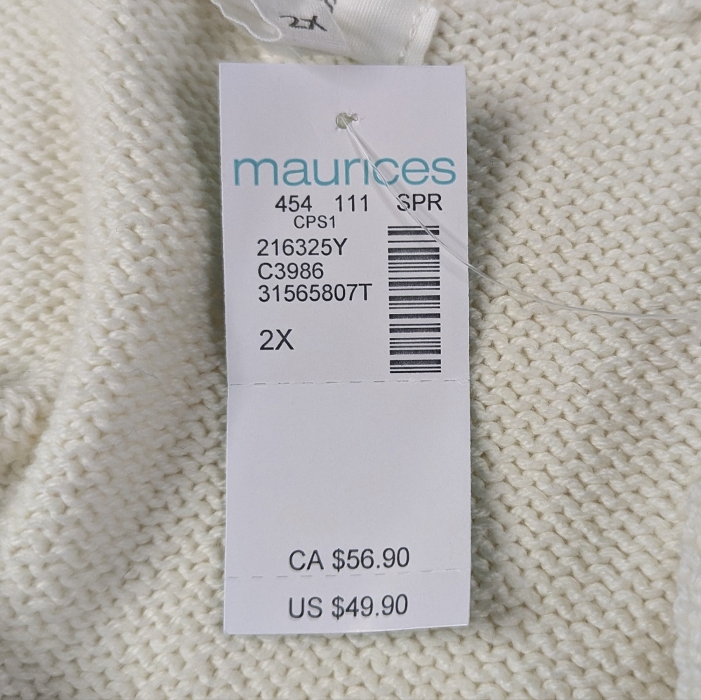 Maurice's Stripe Oversized Lace Up Front Collar‎ Sweater Size 2X NWT - Picture 9 of 12